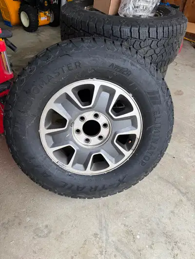 Comes with all wheel caps. Nuts. Sensors. XTrail AT tires. In great shape. Good for snow ice