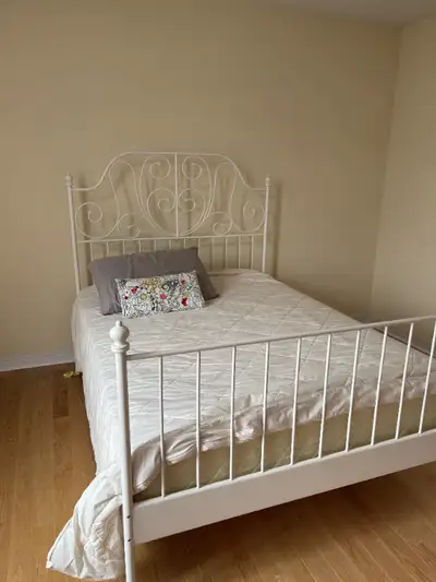 FS: IKEA king size LEIRVIK, MINNESUND Q mattress, bed side unit, View more