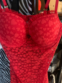red lingerie with little hearts