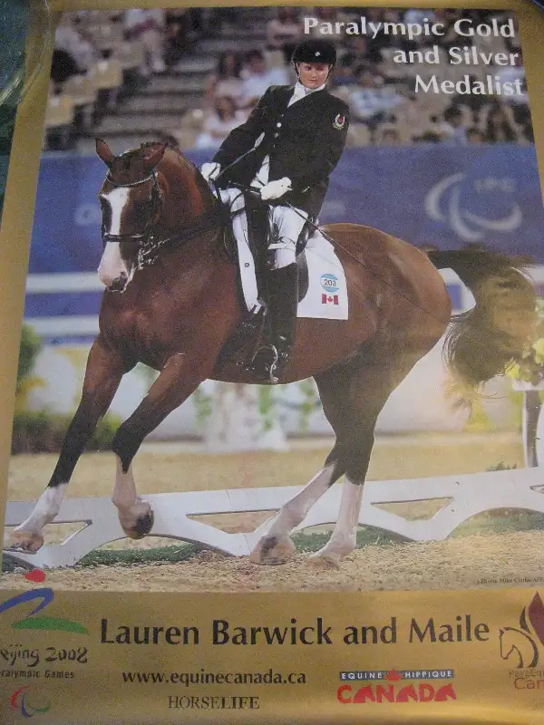 Lauren Barwick Para-equestrian 2008 Paralympic gold medal poster