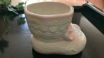 Ceramic Baby Bootie Planter, View more