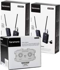 Saramonic Dual Wireless VHF Lavalier Microphone Bundle.     New!