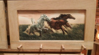 3 Wild Horses Art Framed Peg Board
