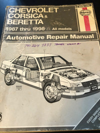 HAYNES 1987 TO 1996 CHEV CORSICA  BERETTA REPAIR MANUAL #M0283