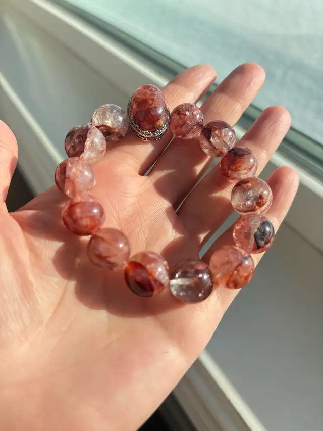 $38｜Translucent Natural Red Flower Crystal bracelet  in Jewellery & Watches in St. Albert - Image 4