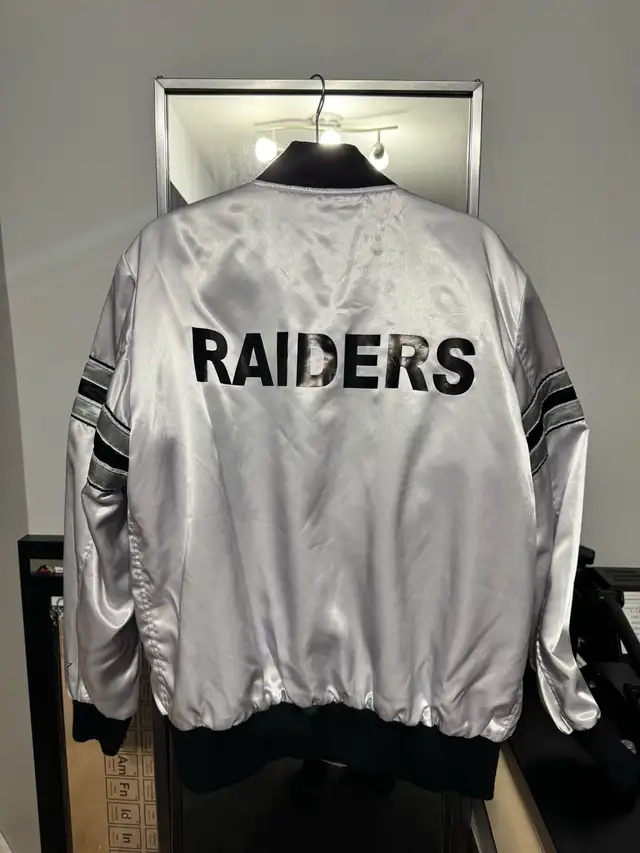 Raiders Team Silver Bomber Jacket Men’s XL in Men's in Red Deer - Image 3