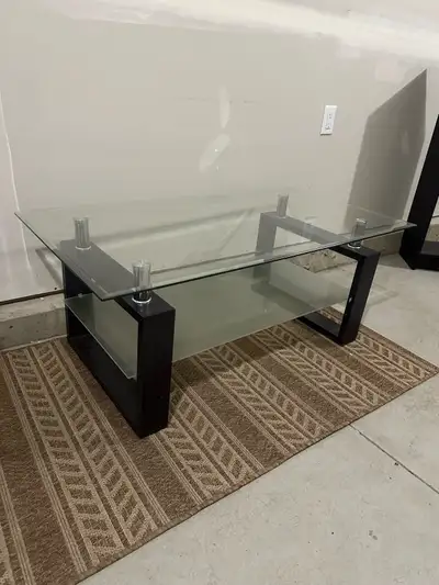 Glass Stylish Coffee Table – Brown Finish (Great Condition!), View more
