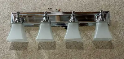 Modern 4-Light Chrome Bathroom Vanity Light Fixture, View more