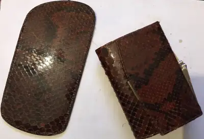 Genuine snake skin Women’s purse and eye glass holder, View more