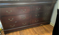 Large wood dresser with mirror 