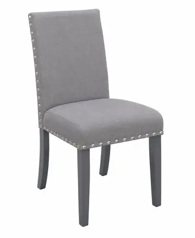Madrid Nail Head Dining Chair in Dolphin (grey) (2-Pack) NIB , View more