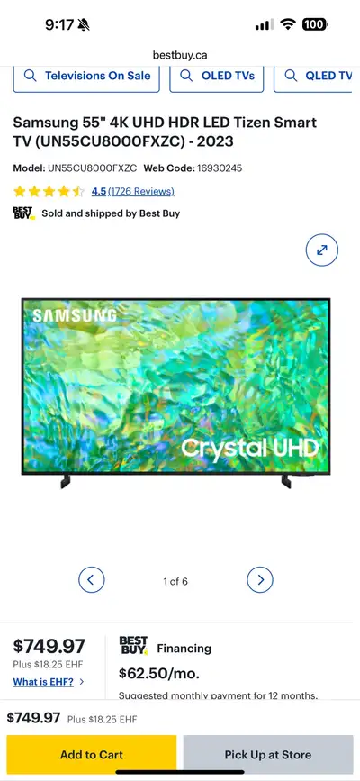 Samsung Smart TV 4K UHD 55 inch, View more