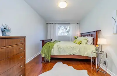 Queen-size cherry wood bed frame, handmade by Mennonite craftsmen. Solid, durable, and built to last...