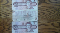 vintage Canadian bank notes