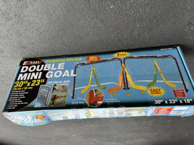 EZGoal Double Mini Folding Goal, Red/White 30" x 22", View more