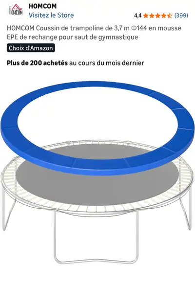 Nouveau HOMCOM Coussin de trampoline de 3,7 m Φ144 en mousse EPE, View more