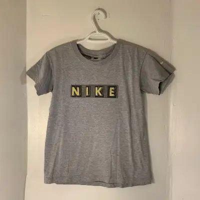 Vintage 90s Nike Spellout Logo Grey Short Sleeve T-Shirt Size S, View more