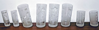 Abstract DRINKING GLASSES with ANGLED BASES 4+2+2