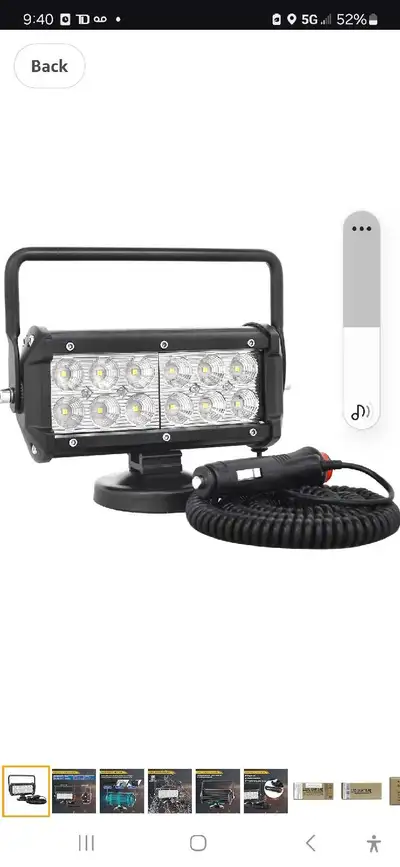 36 W Led work light with magnetic base, View more