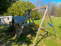Wooden swing set/ play set / activity center
