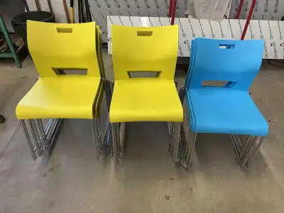 18" Sleigh Bottom Plastic Stacking Chairs - 7 Available, View more