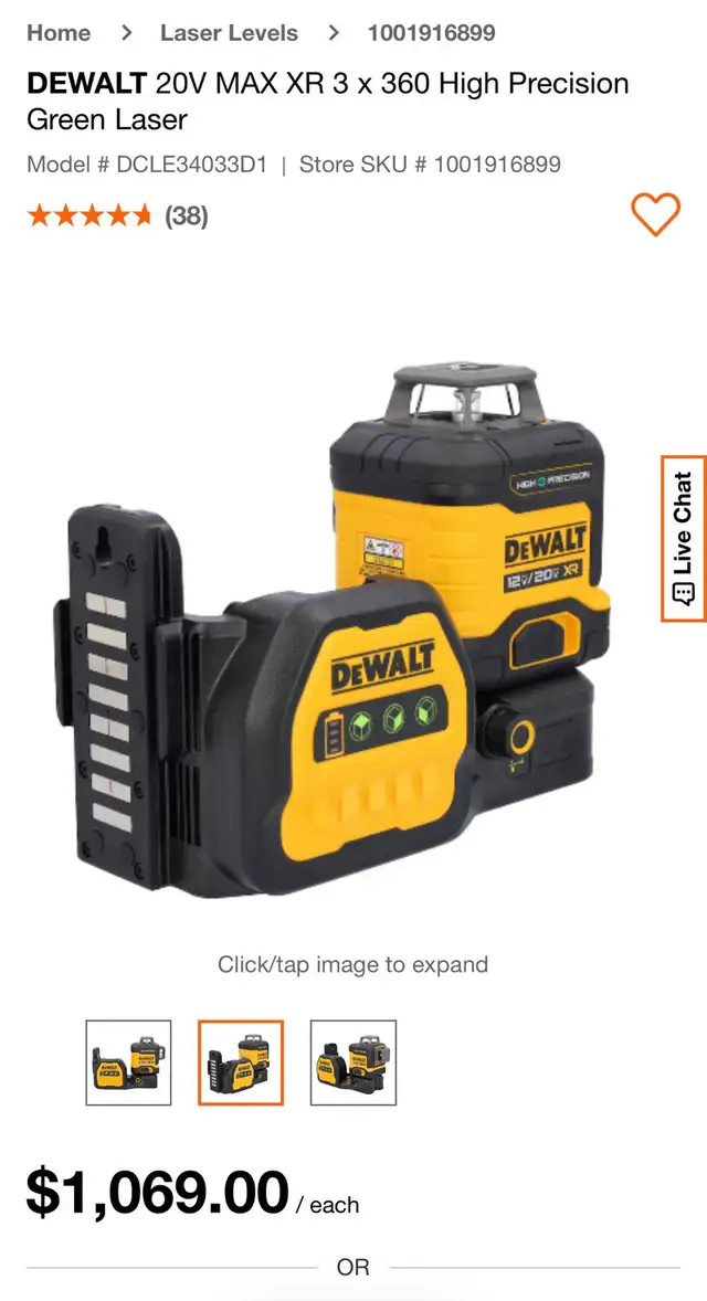 DeWalt Laser Level in Power Tools in Brantford - Image 2
