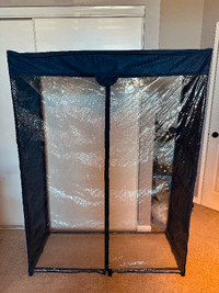 47.5" X 65'' Fabric and Clear Plastic Enclosed Portable Wardrobe