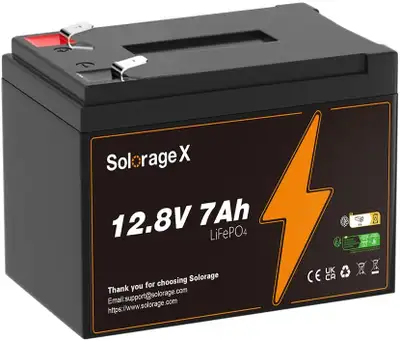 Je parle francais aussi -Selling brand new SolorageX Upgraded 12V 7Ah LiFePO4 Battery, 2000+ Deep Cy...