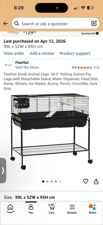 pawhut small animal cage. bunny, Guinea pig , View more