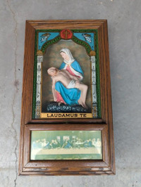 Antique Religious Shadow Box Style Wall Piece