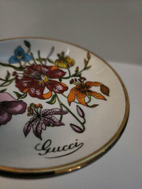 Rare Vintage x GUCCI Porcelain Floral Print Trinket Dish Ashtray