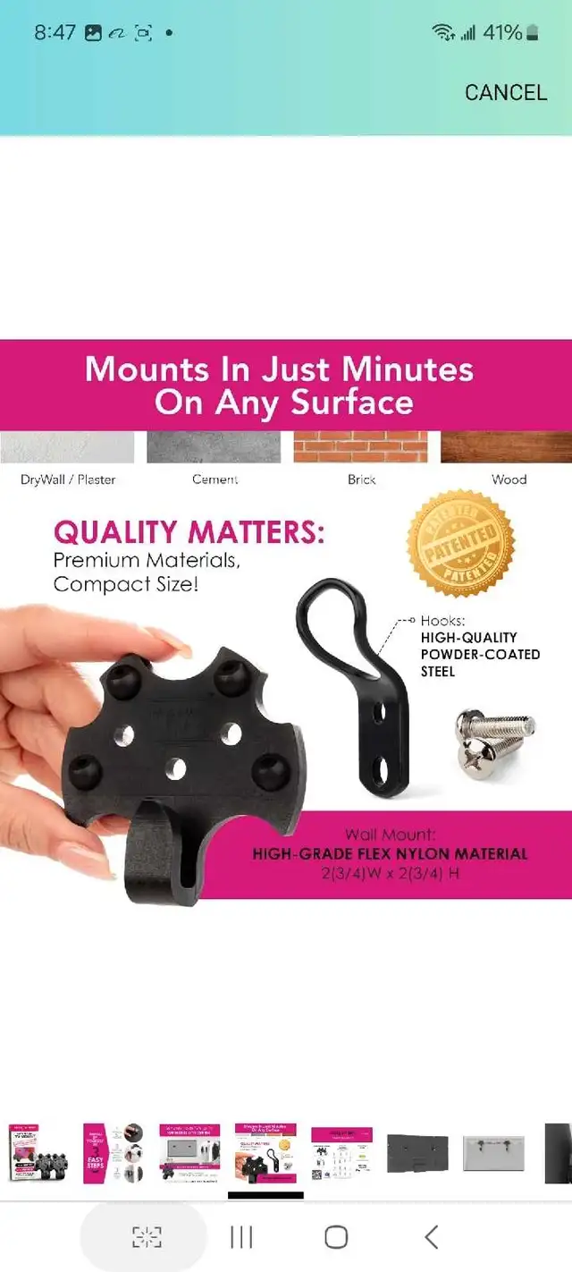 BUSHAD No Stud TV Wall Mount, No Drill TV Mount Brackets, Studle in TVs in Markham / York Region - Image 6