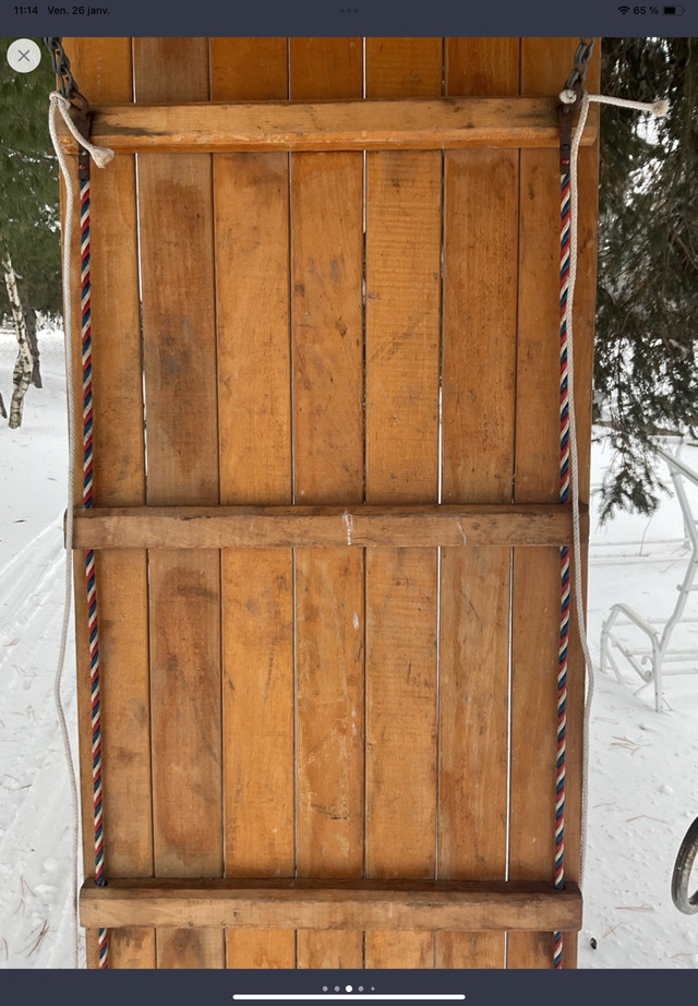 Toboggan vintage en bois; traîne sauvage, luge dans Pêche, camping et plein Air  à Trois-Rivières - Image 3