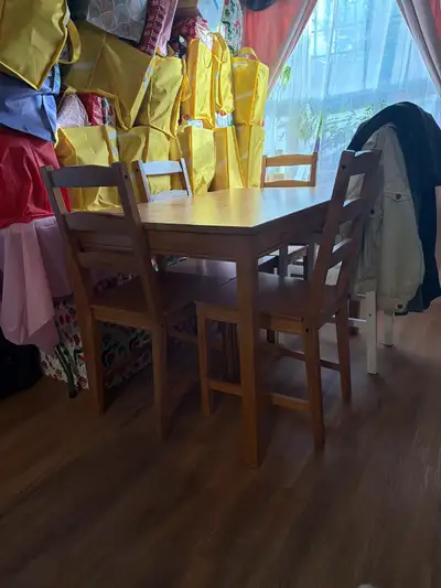 solid wood kitchen table with 4 chairs , View more
