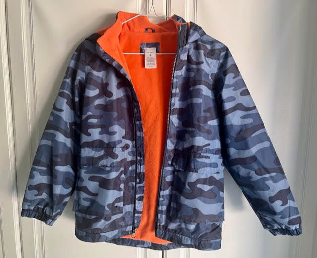 Boys fleece lined top rain jacket