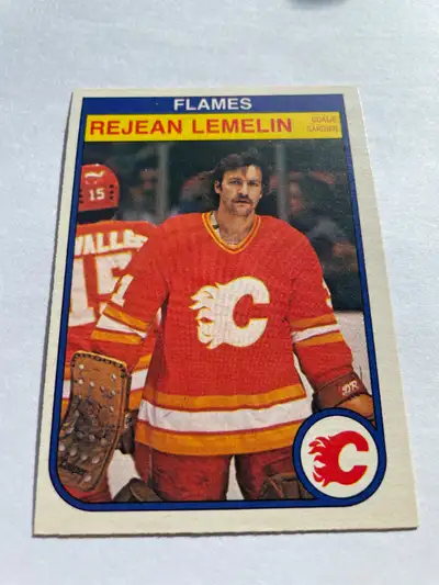 1982-83 O-Pee-Chee Rejean Lemelin Retro Goalie Carte #50 Calgary, View more