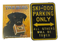 2 OLDER WALL SIGNS / SKI-DOO PARKING ONLY / PETERS AMMUNITION