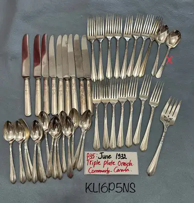 Vintage 1932 June Nursery Pattern silver plated cutlery set Trip, View more