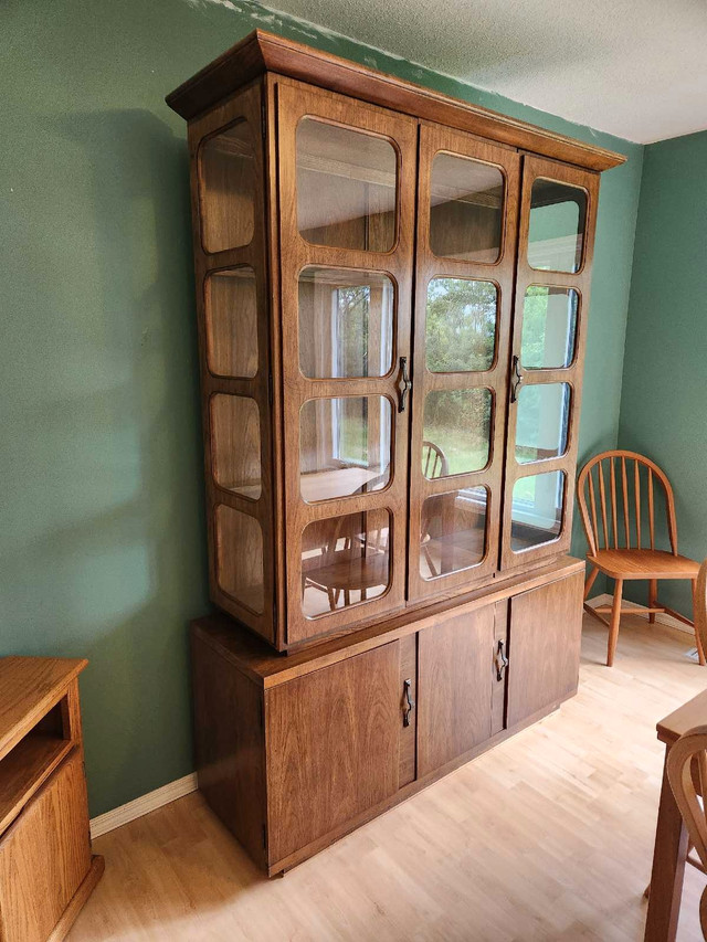 Beautiful Antique Wooden Storage Cabinet Hutch - like new! in Hutches & Display Cabinets in Medicine Hat