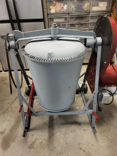 CEMENT MIXER...all steel older model,,works very well..16 inch opening,,,27 inches deep..and 21 inch...