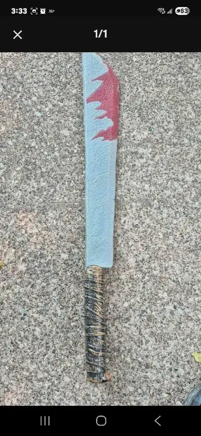 This is a plastic replica sword. It is in used condition with some minor wear and tear as shown in t...