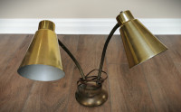 MCM Twin Gooseneck Brass Lamp