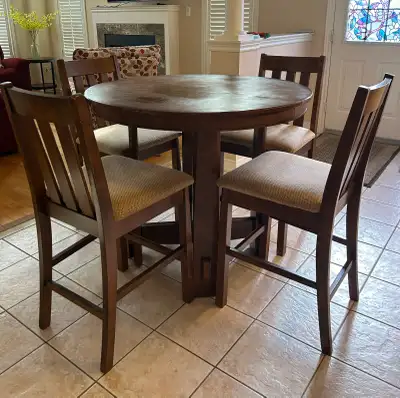 Solid Wood Round to Oval Counter Height Dining Set, View more