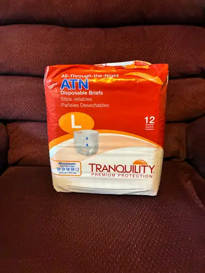 Selling 8 brand new, sealed packs of Tranquility ATN (All-Through-the-Night) premium disposable brie...