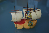 Vintage Old Hand Carved Wooden Shoe Boat Ship Dutch Mini Clog