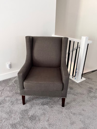 Perfect condition grey wingback chair
