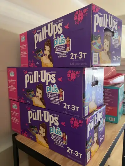 I am offering multiple boxes of Huggies Pull-Ups in size 2T-3T. These training pants feature a comfo...