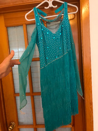 Blue Latin fringe dress