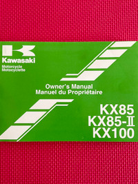 Kawasaki Motorcycle KX85 KX100 Owners Manual Dirtbike motorcross