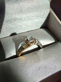White & Rose Gold Engagement Ring 
